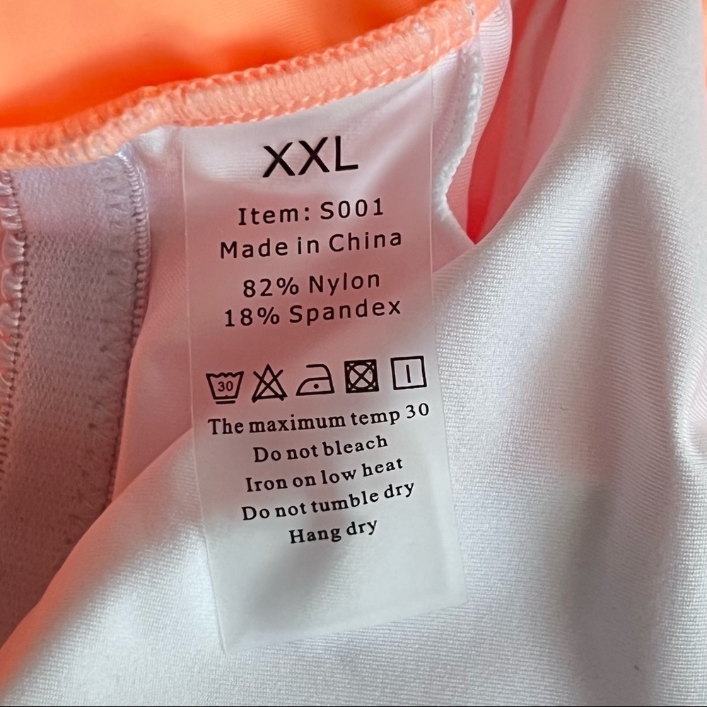 NWT!!! 2 Piece Floral and Neon Orange Tankini Bikini Set sz XXL/2XL - Picture 9 of 10